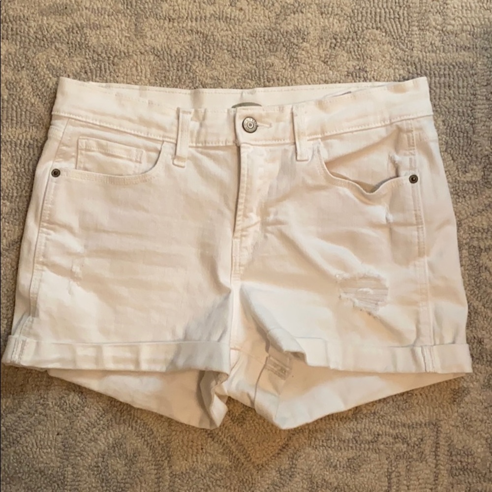 White denim shorts